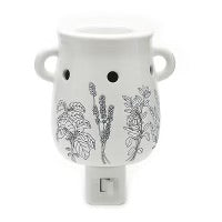 Minimalist White Floral Wall/Table Wax Warmer